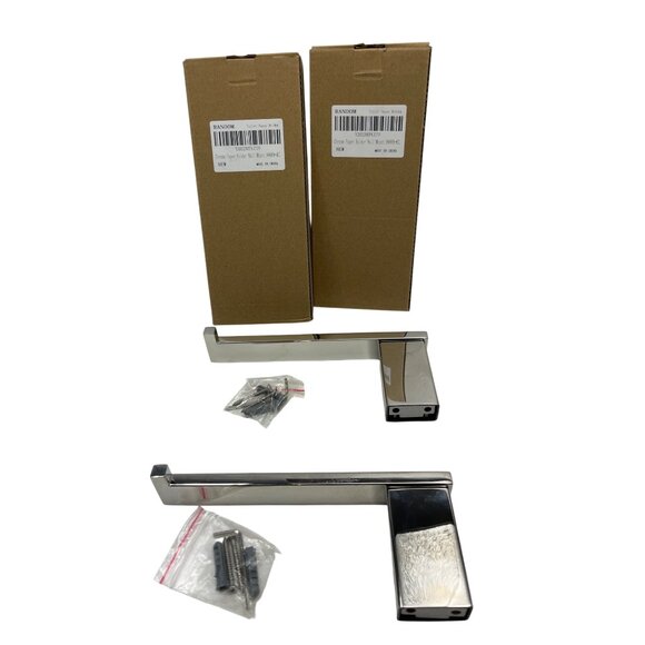 2 Chrome Wall Mount Toilet Paper Holder Modern Design 4c - Picture 1 of 6